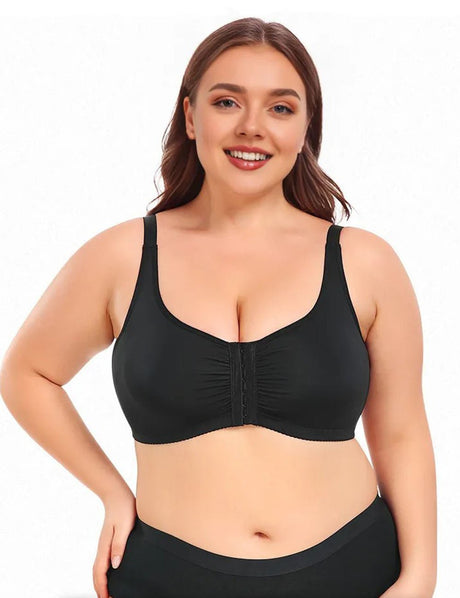 Women Plus Size Front Closure Pleated Wire - Free Bra | PRUSES - PRUSES