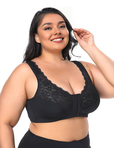 Women Plus Size Front Closure Wire Free Vest Bra | PRUSES - PRUSES