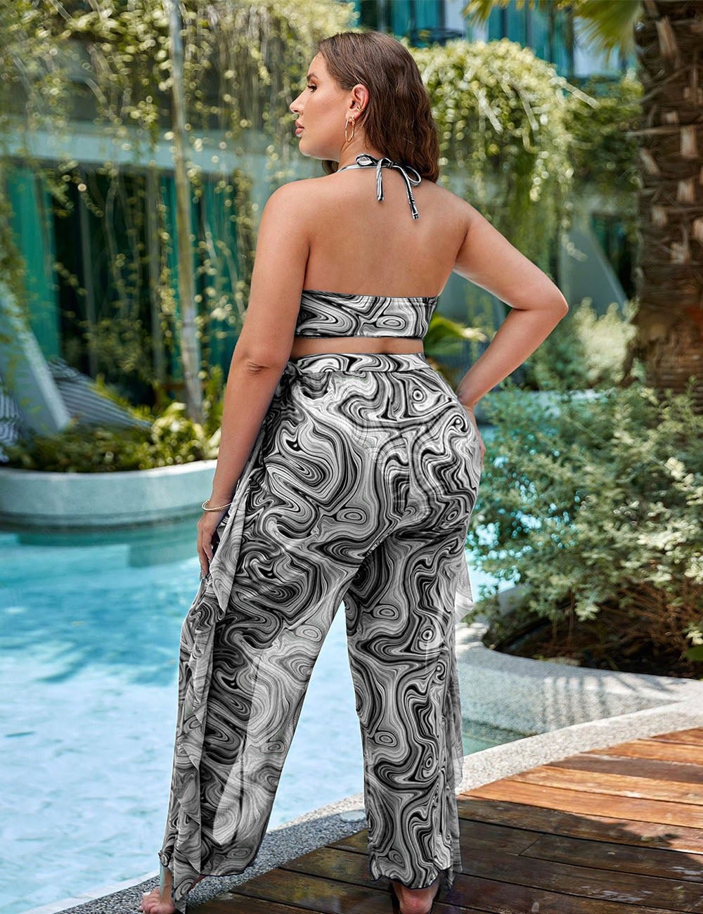 Women Plus Size Full Print 3 Bikini Set | PRUSES - PRUSES