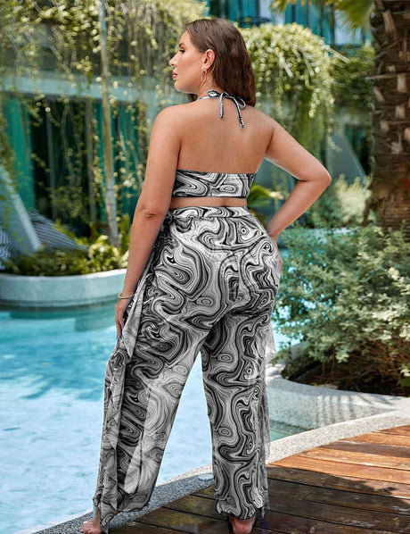 Women Plus Size Full Print 3 Bikini Set | PRUSES - PRUSES