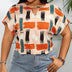 Women Plus Size Geometric Print Short Sleeve Top | PRUSES - PRUSES