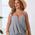 Women Plus Size Gray Keyhole Surplice Tank | PRUSES - PRUSES