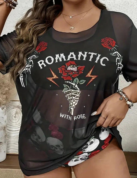 Women Plus Size Halloween Bikini Set with Cover Up - PRUSES