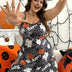 Women Plus Size Halloween Pumpkin Camisole Nightgown - PRUSES