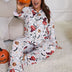 Women Plus Size Halloween Pumpkin Pumpkin Print Pajamas - PRUSES