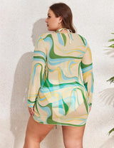 Women Plus Size Halter Triangle Bikini Set With Drawstring Cover Up | PRUSES - PRUSES