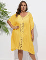 Women Plus Size Hand Crochet Patchwork Loose Bikini Cover - up - PRUSES