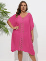 Women Plus Size Hand Crochet Patchwork Loose Bikini Cover - up - PRUSES