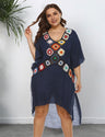 Women Plus Size Hand - Crocheted Mixed Color Patchwork Cover Up | PRUSES - PRUSES