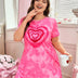 Women Plus Size Heart Pattern Tie Dye Nightdress | PRUSES - PRUSES