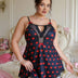 Women Plus Size Heart Print Chemise - PRUSES