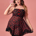 Women Plus Size Heart - Shaped Mesh Llace Suspender Babydoll - PRUSES