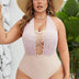 Women Plus Size High Elastic Mesh Stitching Swimsuit | PRUSES - PRUSES