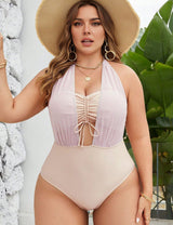 Women Plus Size High Elastic Mesh Stitching Swimsuit | PRUSES - PRUSES