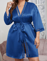 Women Plus Size High Quality Elegant Silk Robe - PRUSES