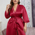 Women Plus Size High Quality Elegant Silk Robe - PRUSES