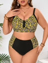 Women Plus Size High waist bikini two piece swimsuit - PRUSES