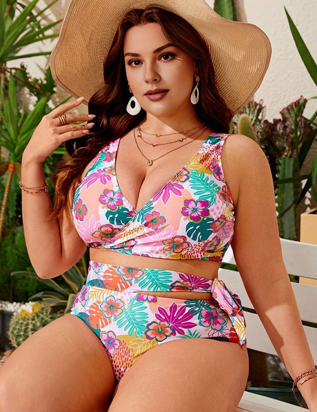 Women Plus Size High Waist Printed Bikini | PRUSES - PRUSES