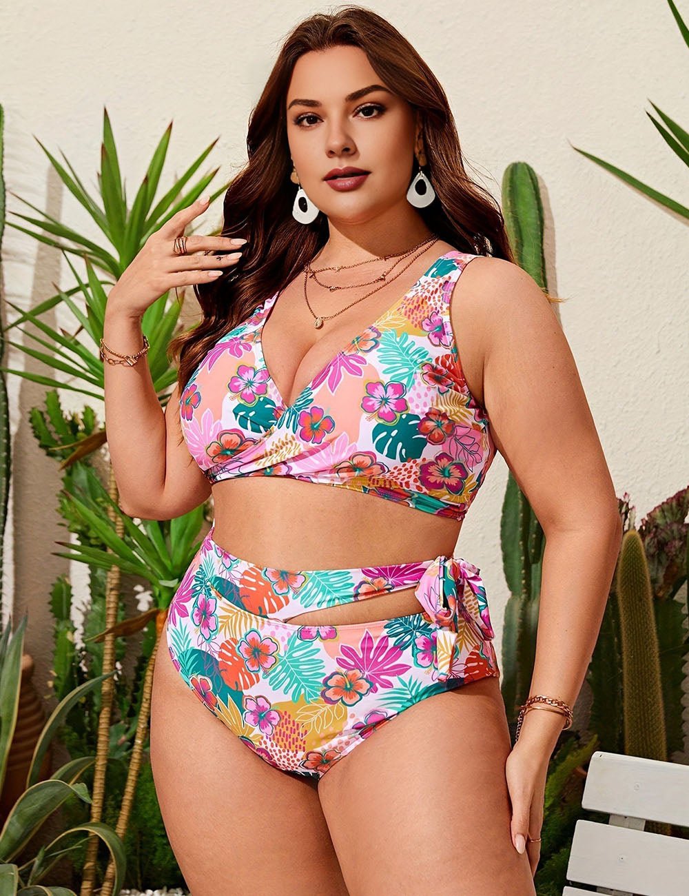 Women Plus Size High Waist Printed Bikini | PRUSES - PRUSES