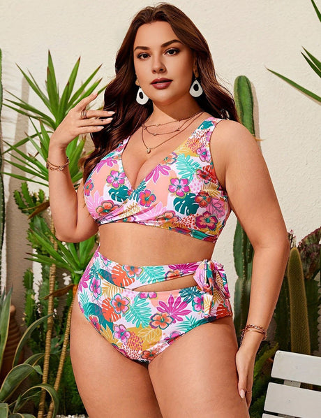 Women Plus Size High Waist Printed Bikini | PRUSES - PRUSES