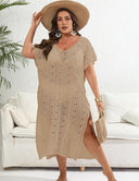 Women Plus Size Hollow Deep V Neck Cover Up | PRUSES - PRUSES