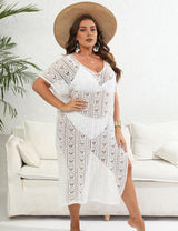 Women Plus Size Hollow Deep V Neck Cover Up | PRUSES - PRUSES