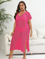 Women Plus Size Hollow Deep V Neck Cover Up | PRUSES - PRUSES