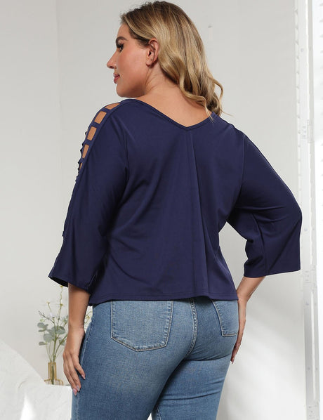 Women Plus Size Hollow Out Mesh Tops Loose | PRUSES - PRUSES