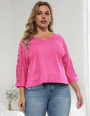 Women Plus Size Hollow Out Mesh Tops Loose | PRUSES - PRUSES