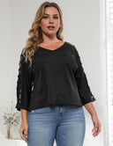 Women Plus Size Hollow Out Mesh Tops Loose | PRUSES - PRUSES