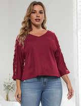 Women Plus Size Hollow Out Mesh Tops Loose | PRUSES - PRUSES