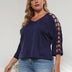 Women Plus Size Hollow Out Mesh Tops Loose | PRUSES - PRUSES