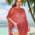 Women Plus Size Hollow Out Short Sleeve Bikini Cover Up - PRUSES