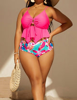 Women Plus Size Hollow Ruffled Tankini | PRUSES - PRUSES