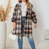 Women Plus Size Hooded Plaid Shacket Coat - PRUSES