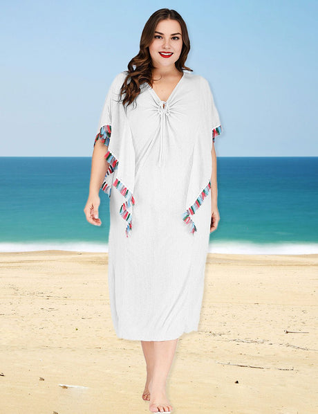 Women Plus Size Irregular Beach Cover - Up Dress | PRUSES - PRUSES