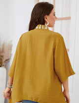 Women Plus Size Irregular Mid - Length Sleeve Shirt | PRUSES - PRUSES