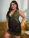 Women Plus Size Lace Babydoll Nightwear - PRUSES