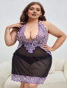 Women Plus Size Lace Babydoll Nightwear - PRUSES