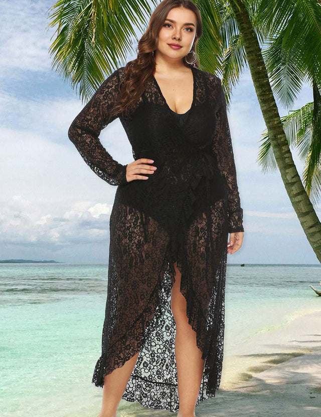 Women Plus Size Lace Beach Dress Cover Up | PRUSES - PRUSES