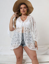 Women Plus Size Lace Beach Sun Protection Cardigan | PRUSES - PRUSES