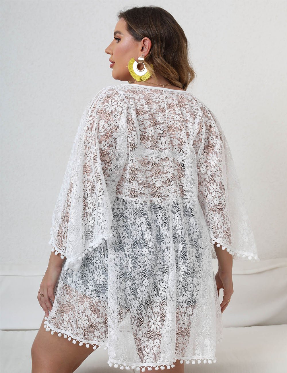 Women Plus Size Lace Beach Sun Protection Cardigan | PRUSES - PRUSES