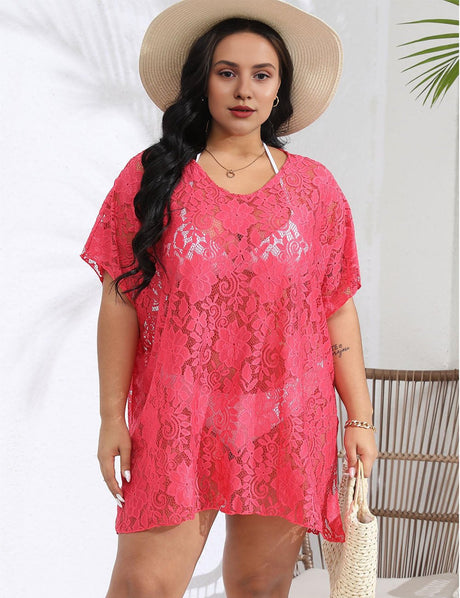 Women Plus Size Lace Bikini Cover Up - PRUSES