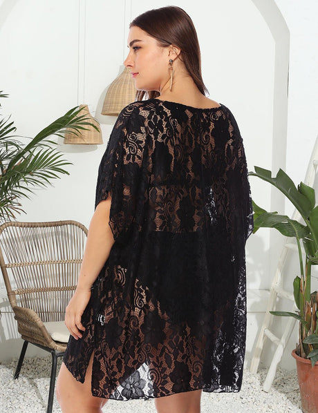 Women Plus Size Lace Bikini Cover Up - PRUSES