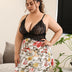 Women Plus Size Lace Bra Splicing Floral Babydoll | PRUSES - PRUSES