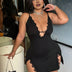 Women Plus Size Lace Double Slit Babydoll Nightgown - PRUSES
