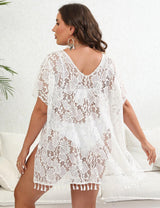 Women Plus Size Lace Double Slit Bikini Cover Up | PRUSES - PRUSES