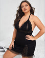 Women Plus Size Lace Halterneck Babydoll | PRUSES - PRUSES