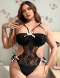Women Plus Size Lace Hollow Sexy Bodysuit | PRUSES - PRUSES