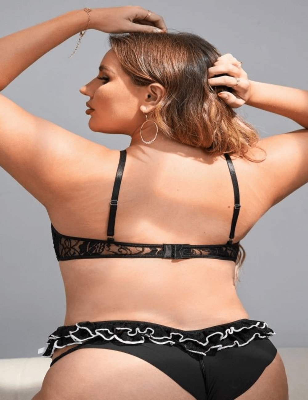 Women Plus Size Lace Hollow Sexy Bodysuit | PRUSES - PRUSES